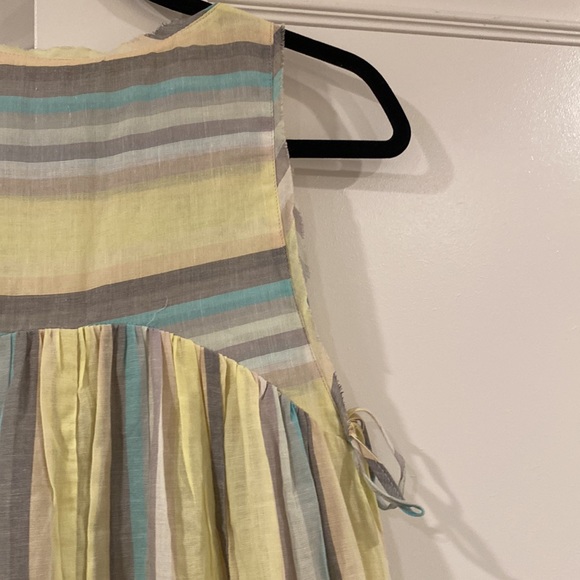 Free People Nora Wide Leg Yellow Multiclolor Striped Jumpsuit Size XSP - Picture 8 of 13